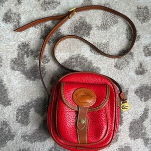Vintage Dooney & Bourke all weather leather rare Red and Brown Bag